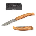 Produktbild: Herbertz Taschenmesser Klappmesser Damast Olivenholz Outdoor