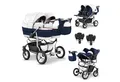 Produktbild: BabyMerc Zwillingswagen Twin Star 5 in 1 inkl. Sportsitze, Autositze und Isos in 16 Farben
