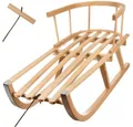 Produktbild: KRUZZEL Schlitten Holzschlitten Winter (langlebig sicher, 1-tlg., Winter), Rückenlehne abschraubbar