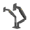 Produktbild: Ergosolid Desktop-Halterung für 2 PC-Bildschirme (17-27 Zoll), verstellbar in Mehreren Achsen, Drehgelenk, Gasfeder bis 2 x 9 kg, F160VAR