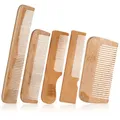 Produktbild: 5 Stück Holzkamm Haare Wooden Comb Kamm Holz,Antistatisch Bambus Kamm Set Handlicher Taschenkamm Kammset Aus Natürlichem Bambus,für Langes,Kurzes,Locken Haar Alle Haartypen
