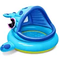 Produktbild: Planschbecken für Kinder Aufblasbar mit Sonnenschutz Wal Baby Pool mit Dach 1...
