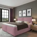 Produktbild: Polsterbett Milano Rose 120 x 200 cm Stauraum unter der Liegefläche ohne hydraulische Funktion Mit hochwertiger Matratze H2 (bis 100 kg) und Latte... - Rosa