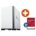 Produktbild: Synology Diskstation DS223j NAS System 2-Bay inkl. 2x 4 TB WD RED Plus WD40EFPX
