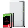 Produktbild: Synology DS223j 12TB Seagate IronWolf NAS-Bundle NAS inkl. 2x 6TB Seagate IronWolf s 3.5 Zoll SATA Festplatte
