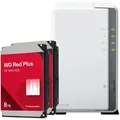 Produktbild: Synology DS223j 16TB WD Red Plus NAS-Bundle NAS inkl. 2x 8TB WD Red Plus 3.5 Zoll SATA Festplatte
