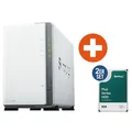 Produktbild: Synology DS223j NAS System 2-Bay 24 TB inkl. 2x 12 TB Synology HDD HAT3310-12T DS223J_HAT3310-12T