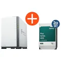 Produktbild: Synology DS223j NAS System 2-Bay 32 TB inkl. 2x 16 TB Synology HDD HAT3310-16T DS223j+2xHAT3310-16T