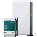 Produktbild: Synology DS223j 32TB Plus HDD NAS-Bundle NAS inkl. 2x 16TB Synology Plus 3.5 Zoll SATA Festplatte