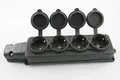 Schuko 4-fach  Vollgummi  Steckdose IP54  16A/250V Schukosteckdose Feuchtraum