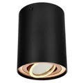 Produktbild: EDO Aufbauspot Schwarz-Gold Rund SKAND 1 - Schwenkbarer Deckenstrahler GU10 Fassung - Moderne Aluminium Aufputz Spotlampe ø95x125mm - Aufbaustrahler für Wohnzimmer, Küche, Flur, Büro, Schlafzimmer