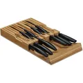 Produktbild: Relaxdays Messerhalter Schublade, Für 12 Messer & Wetzstahl, Bambus Messerblock Liegend, Hbt: 4,5 X 43,5 X 23 Cm, Natur