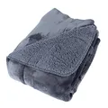 Produktbild: Traumschloss Wohndecke Flanell und Sherpa Kuscheldecke, anthrazit, 150x200cm, 100% Polyester, weicher Flanell, wärmendes Sherpa