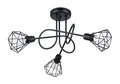 Produktbild: Deckenlampe Deckenleuchte Retro Metall Schwarz 48 cm breit 3-flammig E27 innen
