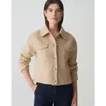 Produktbild: OPUS Wolljacke Kurzjacke HATILLI Boxy Fit aus weichem Woll Mix beige 44