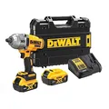Produktbild: DEWALT XR Akku-Schlagschrauber DCF900P2T (18V, ½ Zoll Außenvierkant-Aufnahme mit Spreng- bzw. HOG-Ring, 1.396 Nm Anzugsmoment & 1.898 Nm Lösemoment, inkl. 2x 5.0Ah Akkus, Ladegerät & T-STAK Box)