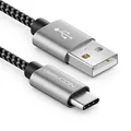 Produktbild: deleyCON 1m Nylon USB-C Kabel Ladekabel Datenkabel USB Typ C