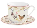 Produktbild: Tasse mit Untertasse COUNTRY LIFE Bauernhof 370ml weiß bunt Porzellan Easy Life