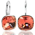 Produktbild: 925 Silber Ohrringe Marken Kristalle Orange Silberohrringe Padparadscha NOBEL SCHMUCK