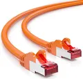 Produktbild: deleyCON 15m CAT6 Patchkabel S/FTP PIMF Schirmung CAT-6 RJ45 LAN DSL Netzwerkkabel Ethernetkabel Switch Router Modem Access Point Patchfelder - Orange