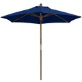 Produktbild: anndora® Sonnenschirm Navyblau Balkonschirm 2,1m rund Garten Holzschirm Terrasse