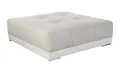 Produktbild: Polsterhocker XXL B120/T120/H39 cm mit Federkernpolsterung und markanten Steppungen in der Sitzfläche, passend zum Big Sofa 15113, Bezug Kunstleder Weiß und Strukturstoff Grau Beige / 15138