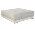 Produktbild: luma-home Polsterhocker 15138 (XXL-Hocker B120/H120/T39 cm mit Federkernpolsterung, passend zum Big-Sofa), Kunstleder Weiß und Web-Strukturstoff Grau Beige