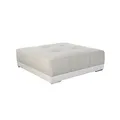 Produktbild: XXL-Hocker 120x120cm f. Big-Sofa Federkern Kunstleder Weiß + Webstoff Grau Beige