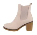 Produktbild: Ital-Design Damen Freizeit High-Heel-Stiefelette Blockabsatz High-Heel Stiefeletten in Beige