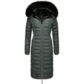 Produktbild: Navahoo Wintermantel Umay langer Damen Winter Steppmantel mit Kunstfellkapuze blau XXL (44)