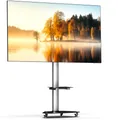 Produktbild: XTRARM Proton 300 mobiler TV Ständer mit Ablage, Steckdosen, USB-Ports, Höhe VESA 191cm, Hoch- Querformat 32-75 Zoll 40 kg alu schwarz