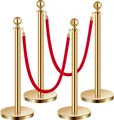 Produktbild: VEVOR Absperrsäule (4 Stück) (1,5 m Länge), Absperrsäule aus Edelstahl mit nachfüllbarem Sockel, für Ausstellungen, Gold