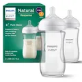 Produktbild: Philips AVENT Natural Response Glas-Babyflasche: 2 x 240 ml BPA-freie Flaschen für Neugeborene von 3–6 Monaten (Modell SCY933/02)