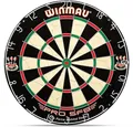 Produktbild: Carromco Dartscheibe Winmau Borsten Dart Scheibe Pro SFB, Darts, Steeldart, Sisal Dartboard mit 3 Stahldarts & 3 Softdarts