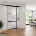 Produktbild: inova Glasschiebetür 880x2035 mm Komplettset Klarglas mit Alu Rahmen schwarz