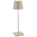 Produktbild: Zafferano LED Akku-Tischleuchte POLDINA PRO, 38cm, 2,2W, 2700-3000K, IP65, mit Touch-Dimmer, Sand ZAF-LD0340S3