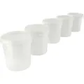 Produktbild: Fixedbyu - 5 Eimer mit Deckel Kunststoff Leereimer Griff 15,9l lebensmittelecht transparent