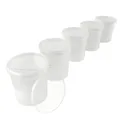 Produktbild: 5X Eimer mit Deckel 16 Liter Transparent - lebensmittelecht luftdicht und stabil, Leer Eimer mit Griff und Verschluss Deckel für Lebensmittel Chemie Wand Farbe Waschpulver Klebstoffe geeignet