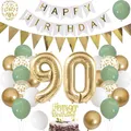 Produktbild: Luftballon 90. Geburtstag Salbeigrüne Folienballon Luftballon Zahlen 90. Geburtstagsdeko Männer Frau 90 Jahr Riesen Folienballon Zahl 90 Ballon 90 Deko zum Geburtstag Dekoration Grün Weiß Gold