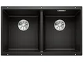 Produktbild: BLANCO SUBLINE 350/350-U | Granitspüle aus SILGRANIT schwarz | Einbauart: Unterbau | für 80 cm breite Unterschränke | zwei Becken, ein Ausschnitt und nur einmal montiert | [75,5x46x21,2 cm]