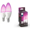 Produktbild: 2er Pack Philips Hue E14 LED Ambiance Kerze dimmbar 5,3W wie 40W - smarte Lampen mit RGBW Farbwechsel