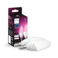 Produktbild: Philips Hue White & Color Ambiance E14 LED Lampe, 2-er Pack, dimmbar, bis zu 16 Mio. Farben, steuerbar via App, kompatibel mit Amazon Alexa (Echo Echo Dot)