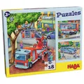 Produktbild: Feuerwehr-Puzzle – 3-teiliges Set für Kinder ab 3 Jahren, Papp-Puzzle mit Pol...
