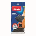 Produktbild: Vileda Glitzi Power Inox, Stahlschwamm gegen hartnäckige Verschmutzungen, länger haltbar, hygienische Reinigung, Härtegrad 3, 2er Pack