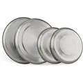 Produktbild: Relaxdays Herdabdeckplatten Edelstahl 4er Set, Herdplatten Abdeckung Bis 20 Cm Durchmesser Elektroherd Abdeckung, Silber