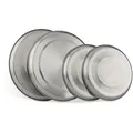 Produktbild: Relaxdays Herdabdeckplatten Edelstahl 4er Set, Herdplatten Abdeckung Bis 20 Cm Durchmesser Elektroherd Abdeckung, Silber