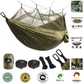 Produktbild: Ultraleichte Camping Hängematte 300kg Tragfähigkeit - Inklusive Insektennetz