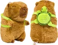 Produktbild: Capybara Kuscheltier braun Figur Plüsch 24 cm Plüsch Capybara mit Schildkröten Rucksack