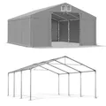 Produktbild: Lagerzelt 4x6 PVC Zelthalle Weidezelt Zeltgarage Wasserdicht Zelt 6x4 Grau NEU S