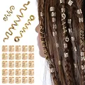 Produktbild: XCSJ Dreadlock Schmuck Haarspiralen Clips Haar Geflecht Ringe, Verstellbar Metall Cuffs Haar Dreadlocks Zubehör Manschetten Haarschmuck Set Haarspiralen Dreadlocks Für Männer Und Frauen -28Pcs (Gold)